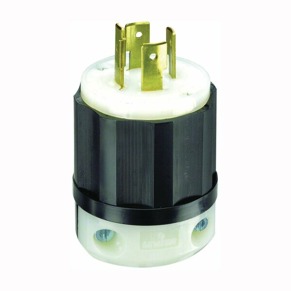 Leviton 021-02411-0PB Electrical Plug, 3 -Pole, 20 A, 125/250 V, NEMA: NEMA L14-20P, Black/White 02411-0PB